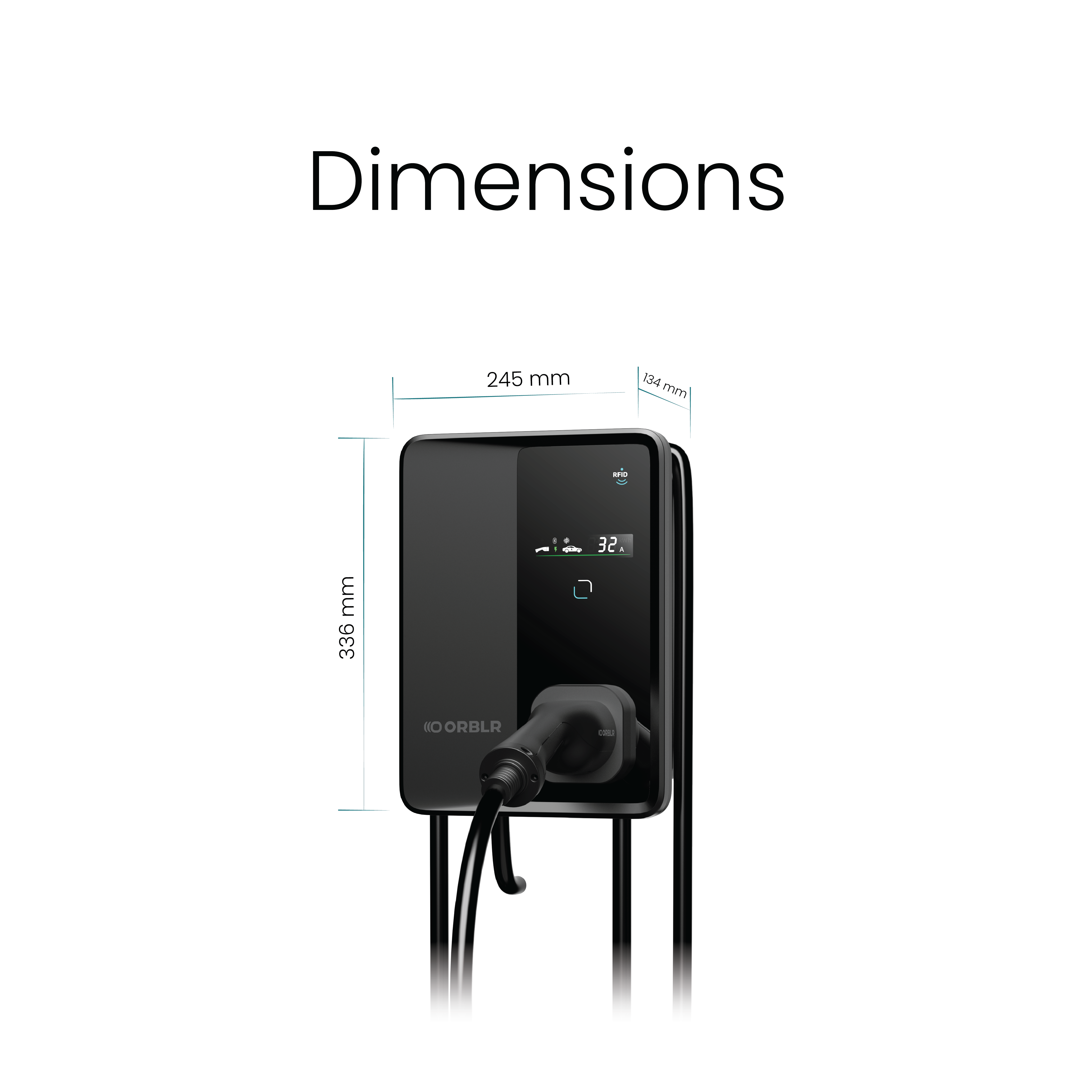 ORBLR CYBR7 | 7.4kW Wall EV Charger | Single Phase
