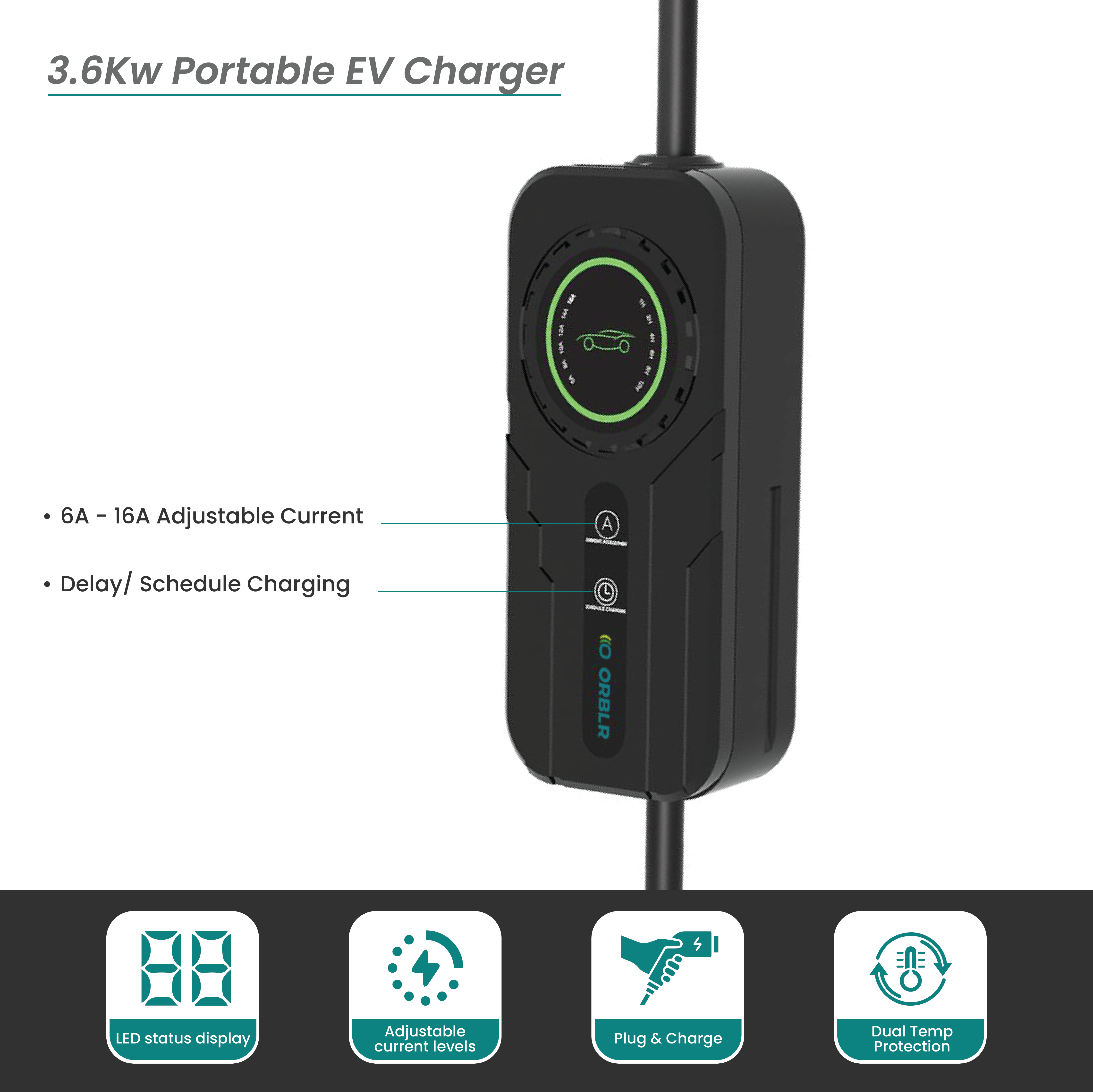 ORBLR AIR | 3.6KW Portable EV Charger