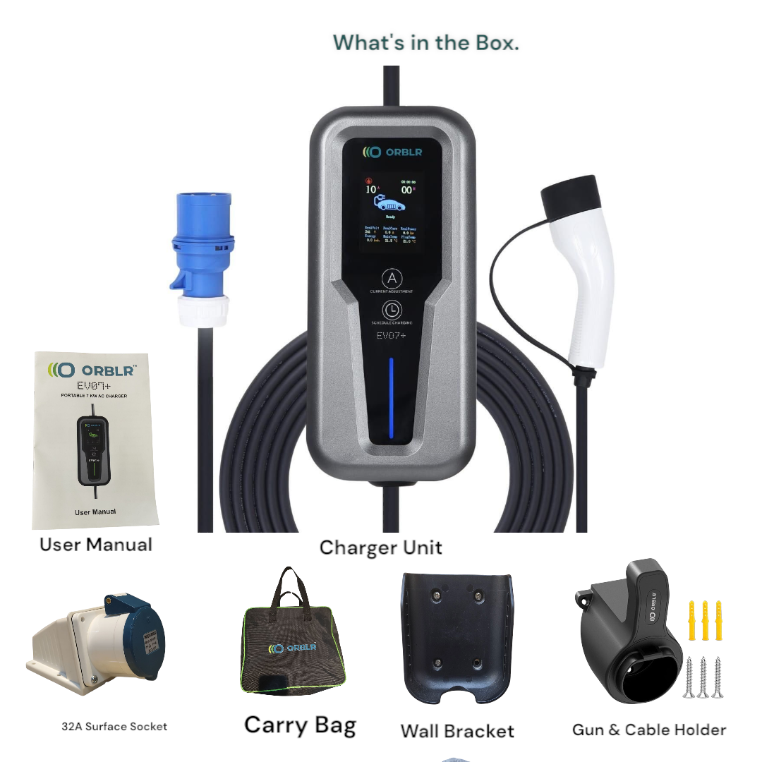 ORBLR EVO7+ | 7.2KW Portable EV Charger