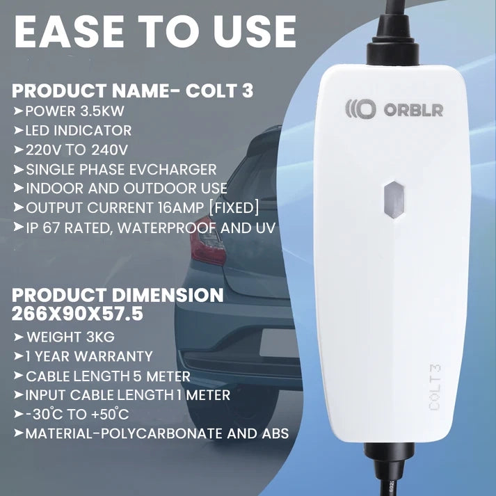 ORBLR  COLT3 | 3.5KW Portable EV Charger