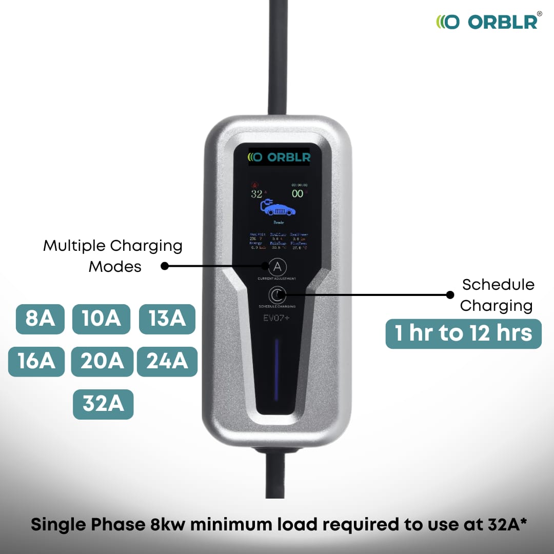 ORBLR EVO7+ | 7.2KW Portable EV Charger